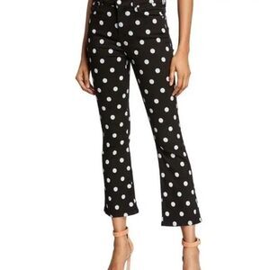 7 For All Mankind Women's Black & White Polka Dot Kick High Rise Pants Size 32